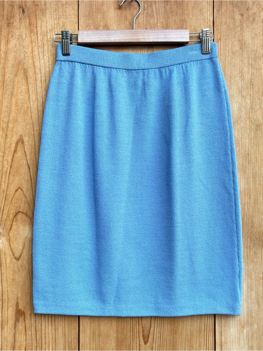 St. John Light Blue Santana Knit Skirt Sz 4